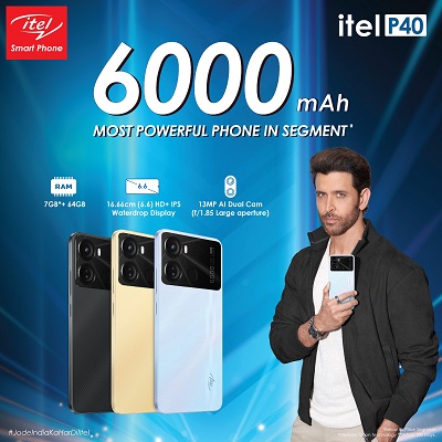 itel launches P40 a 6000 mAh Power-packed Smartphone -  The Most Powerful in the segment at INR 7699, News, KonexioNetwork.com
