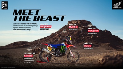 Honda Motorcycle & Scooter India announces India Tour of CRF450 Rally to showcase Excellence in Motorsports