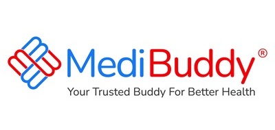 12111098765432medibuddy logo with tag line r