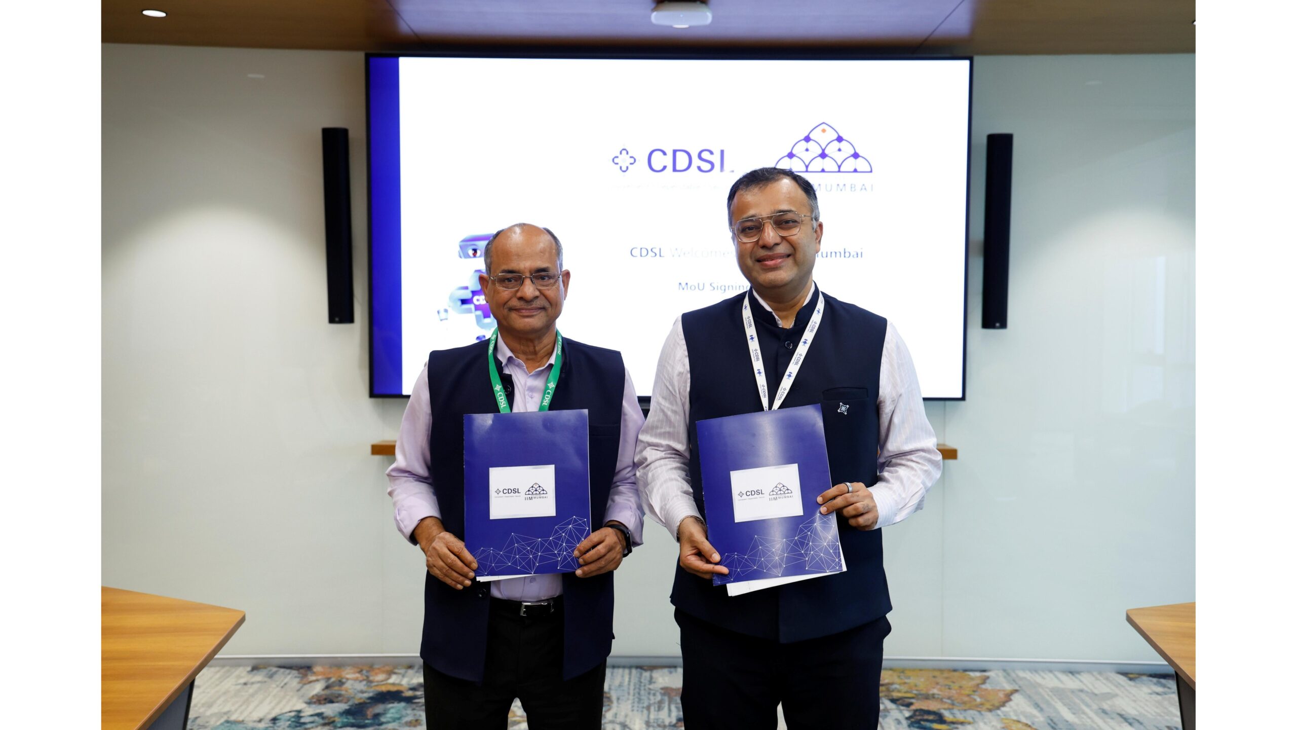 Prof. Manoj K Tiwari Director IIM MumbaiShri Nehal Vora MD CEO CDSL scaled