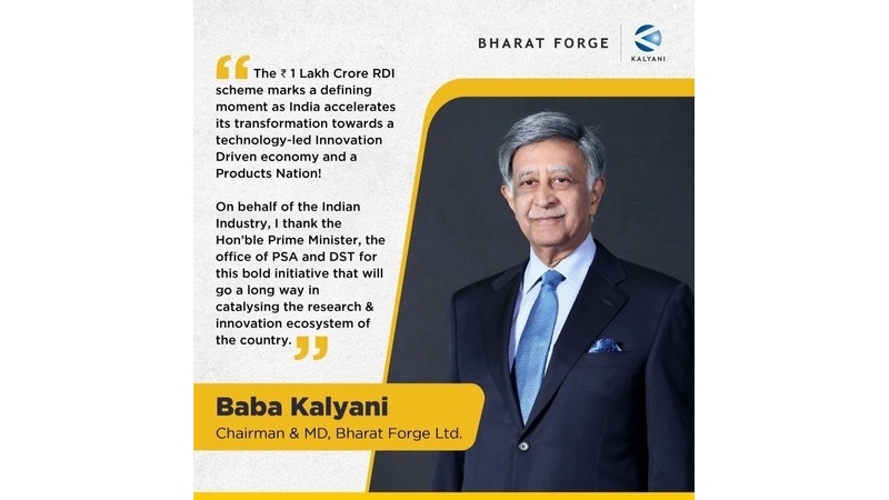 Baba Kalyani on ₹1 Lakh Cr RDI Scheme-A Defining Moment for India’s Innovation Economy