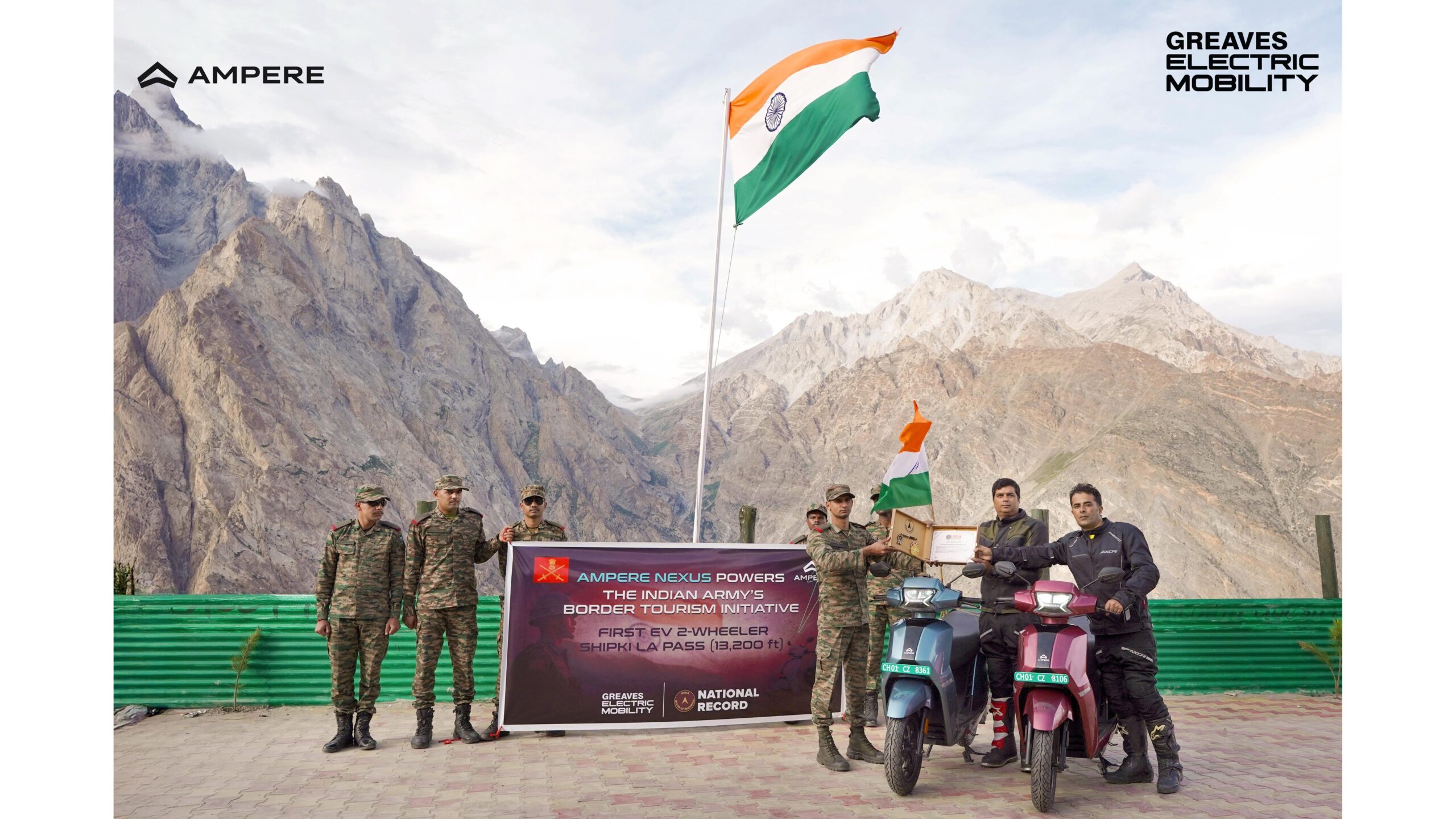 Ampere Nexus Becomes First EV to Conquer Shipki La Pass,(13,200 ft)