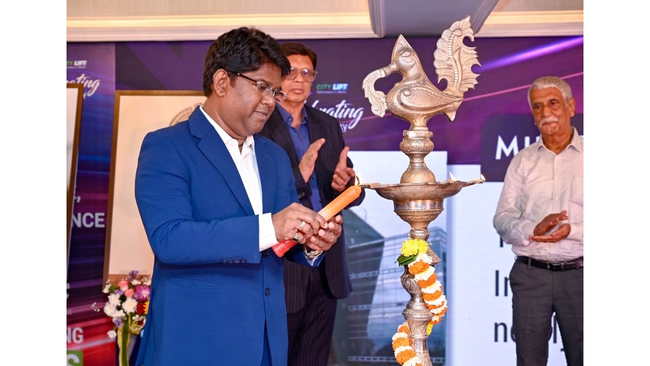 Mr. Navin Rajagopalan, Director, City Lifts India Limited during the Lamp Lighting Ceremony on the 40th Foundation Day of City Lifts India Limited