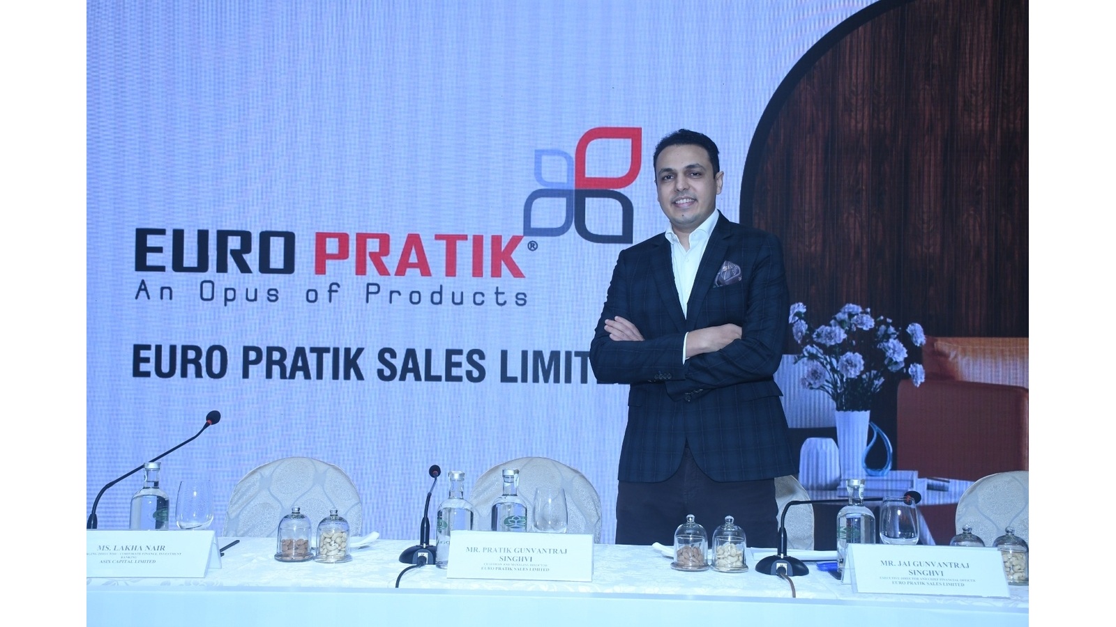 Mr. Pratik Gunvantraj Singhvi, Chairman and Managing Director at the Euro Pratik Sales Limited's IPO
