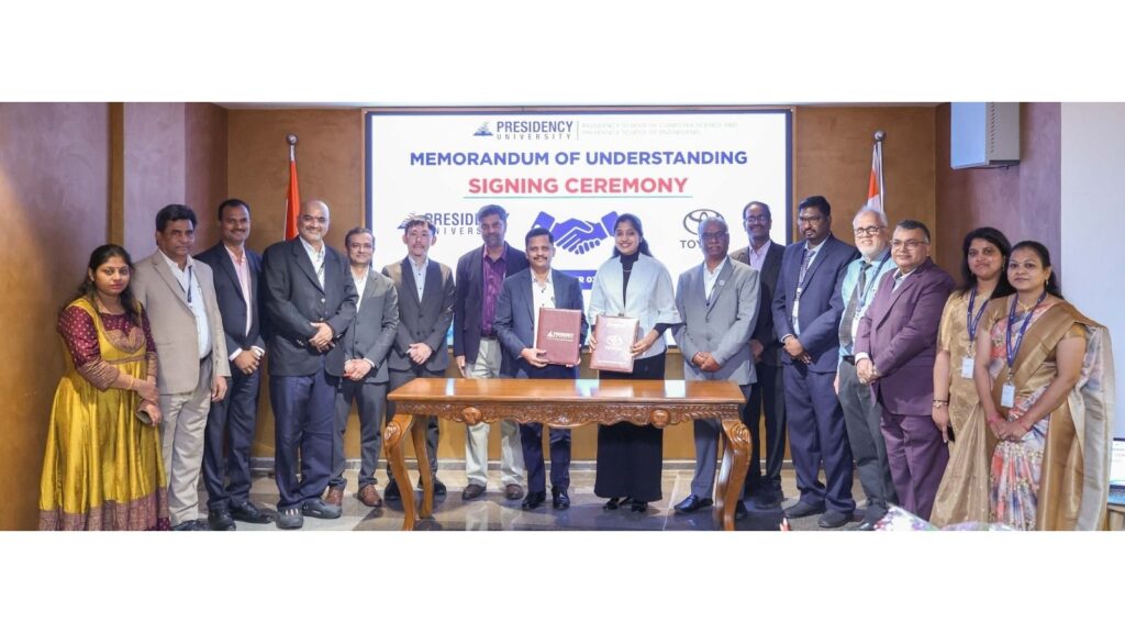 Signing Ceremony of Toyota Kirloskar Motor Signs MoU with Presidency University
