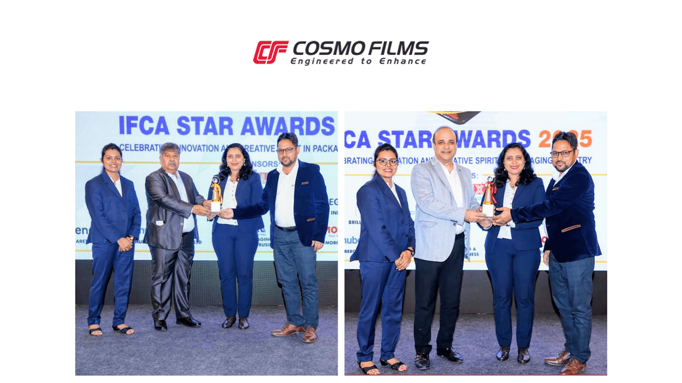 Cosmo Films honoured with IFCA Star Award for excellence in packaging innovation