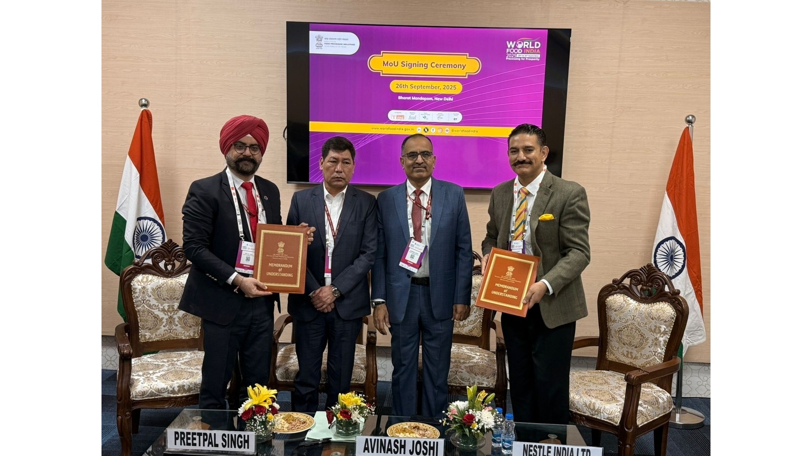 NESTLÉ INDIA SIGNS MOU WITH MINISTRY OF FOOD PROCESSING INDUSTRIES