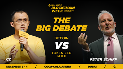 CZ to Debate Peter Schiff on Bitcoin vs Tokenized Gold at Binance Blockchain Week Dubai 2025 3 CZ to Debate Peter Schiff on Bitcoin vs Tokenized Gold