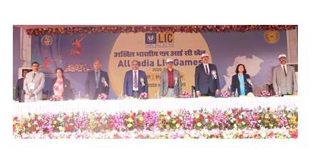 Sri. R. Doraiswamy (CEO & MD), LIC of India, along with the leadership team  inaugurated the All India LIC Games, 2025 at KIIT Campus in Bhubaneswar today.