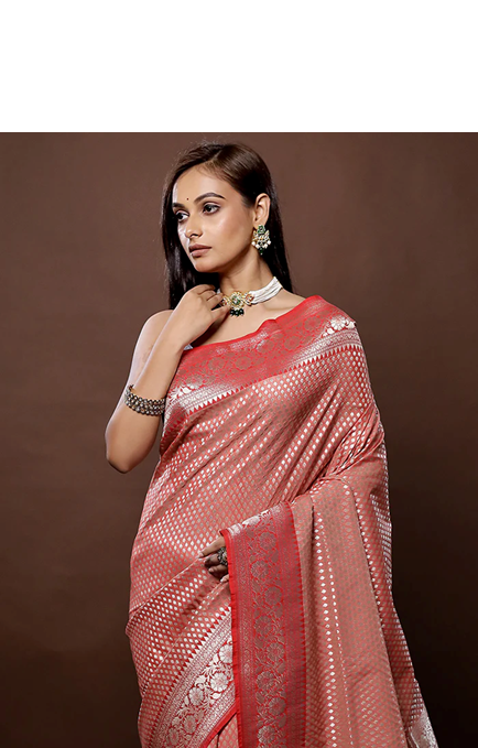 Peach Uppada Silk