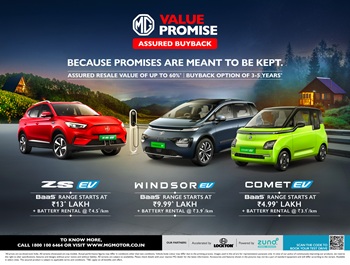 JSW MG Motor India announces an industry-first extended Assured Buy Back Program for its EVs 7 RVI EV ValuePROMISE I