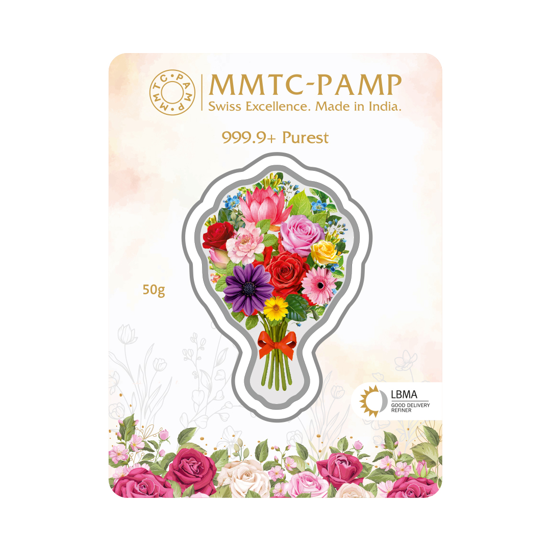 MMTC-PAMP Launches Bouquet of Flowers 50 gm Pure Silver Coin, Reimagining Silver Gifting 7 Certicard-Front