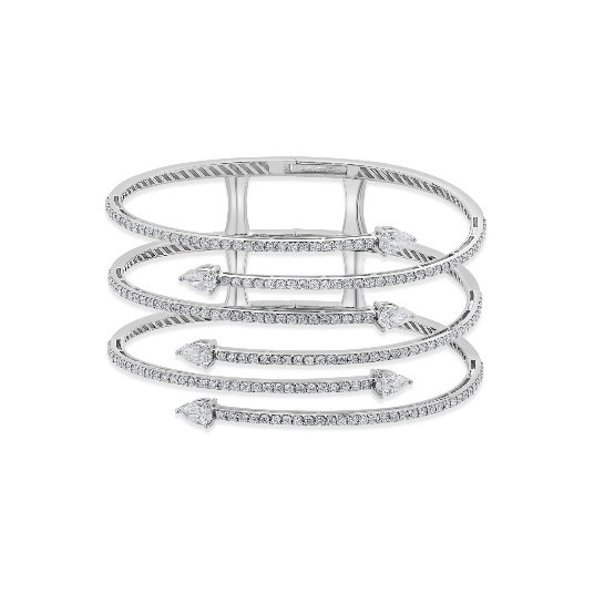 Enchanté by Zen Diamond: A Celebration of Modern Radiance 10 Enchanté Spiral Sparkle Cuff Bracelet