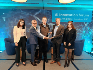 Imran Ali, Group Chief Information Officer, Aptia Group with Krishna Sudheendra, CEO, UST and Praveen Prabhakaran, COO, UST