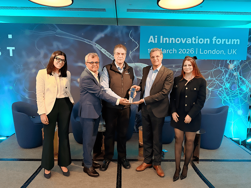 Imran Ali, Group Chief Information Officer, Aptia Group with Krishna Sudheendra, CEO, UST and Praveen Prabhakaran, COO, UST