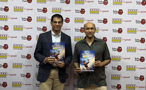 Sandip Weling (L) and Vaibhav Kumaresh (R) at the launch of Arena Originals