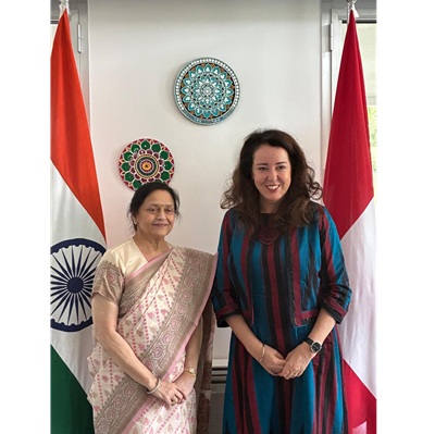 JK Lakshmi Cement Chairperson Vinita Singhania meets Swiss Ambassador Maya Tissafi
