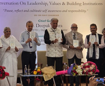 BK Asha Didi, Sh Mahendra Nahata (MD HFCL), Dr. Deepak Vohra (IFS Retd Diplomat & Ambassador), TCA Srinivasa Prasad