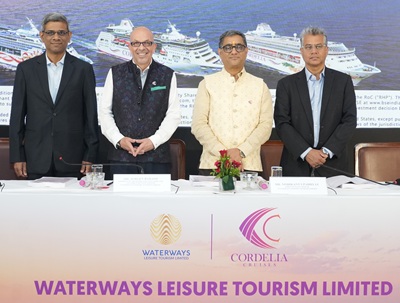 Waterways Leisure Tourism Limited’s IPO to open on 23rd June 2 Mr. Rajendra Naik, MD,Centrum Capital Ltd.Mr. Jurgen Bailom, Chairman, Exe.Director & CEO, Waterways Leisure Tourism Ltd.Cordelia Cruises Mr. Nishikant Upadhyay