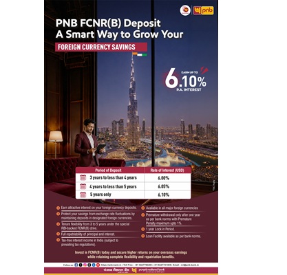 Punjab National Bank Enhances FCNR(B) Deposit Offering with Interest Rates up to 6.10% on USD Deposits 1 Punjab National Bank Enhances FCNR(B) Deposit Offering