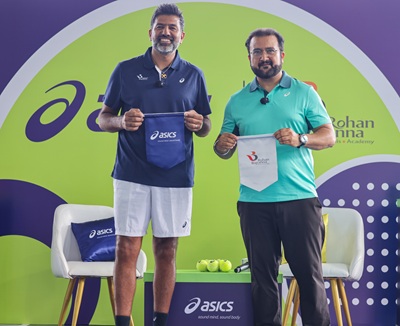 Rohan Bopanna and Saurabh Sharma, Senior Director - Marketing, ASICS India