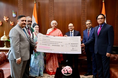 Bank of India hands over Rs.1553.50 crores dividend to Government of India
