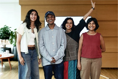 R|Elan™ Circular Design Challenge In Partnership With The United Nations in India Completes Global Jury Rounds 3 Indian Finalist L to R- Ustat Kharbanda, Saurabh Maurya, Saloni Jhaveri, Nitya Amarnath