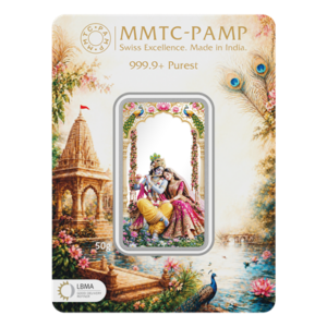 MMTC-PAMP unveils the Radha Krishna 50g Silver Bar_ A Timeless Celebration of Divine Love and Devotion - Certi-Front