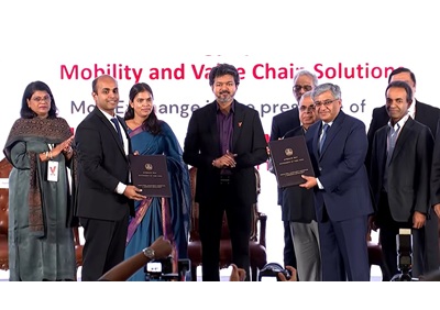 MoU signing ceremony in Chennai in the presence of Hon’ble Chief Minister of Tamil Nadu Thiru C. Joseph Vijay and Mr. Ashok Hinduja, Chairman, Hinduja Group of Companies (India)