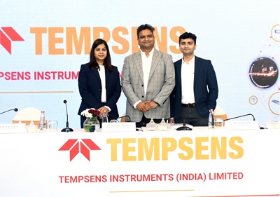 Tempsens Instruments (India) Limited’s IPO to Open on Thursday, August 20, 2026 2 Mrs. Priyanka Menaria, CFO, Mr. Vinay Rathi, MD and Mr. Aryan Rathi, Lead, (Global Sales) of Tempsens Instruments (India) Limited at the IPO