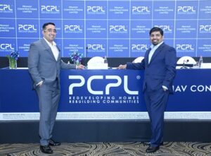 (L-R) Mr. Pranav Ashar, CMD and Mr. Ravi Ramlingham, Whole-Time Director at the IPO launch of Pranav Constructions Limited in Mumbai.