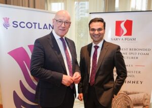 Mr. John Swinney, First Minister of Scotland, and Mr. Kunal Giani, CMD, Sarva Foam Industries Limited