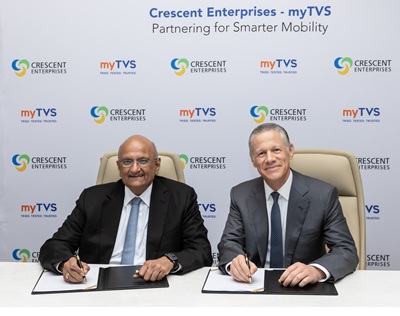 R. Dinesh, Director, TVS Automobile Solutions Ltd, and Badr Jafar, CEO, Crescent Enterprises